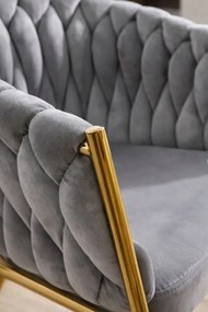 Cadeira Widny Golden Veludo - Cinza claro