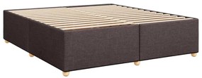 Cama com molas/colchão 200x200 cm tecido castanho-escuro