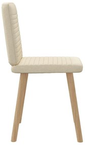 Cadeiras de jantar 2 pcs tecido cor creme
