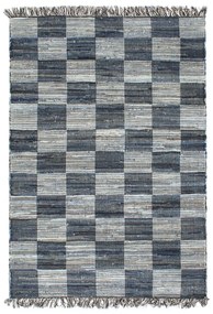 vidaXL Tapete chindi tecido à mão denim 120x170 cm azul