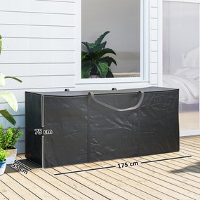 Bolsa de Armazenamento para Almofadas de Jardim Impermeável Bolsa de Arrumação para Árvore de Natal 175x55x75 cm Preto