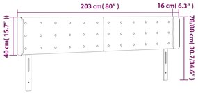Cabeceira cama LED couro artificial 203x16x78/88 cm cappuccino
