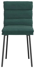 Cadeiras de jantar 2 pcs veludo verde-escuro