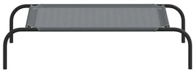 Cama para cães elevada 90x50x20 cm Textilene e aço cinzento