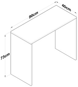 Secretária de Estudo "Simple" – Nogueira, 90x40x73 cm, Design Funciona