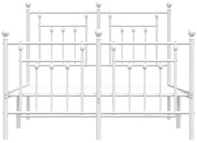 Estrutura de cama com cabeceira e pés 120x190 cm metal branco