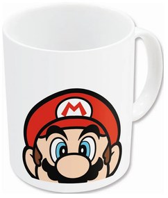 Caneca Super Mario Branco Cerâmica Vermelho (350 Ml)