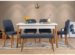 **** Conjunto Mesa e Cadeiras Costa – Pinheiro Atlântico e Azul Marinh