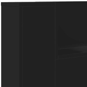 Armário de cabeceira com luzes LED 160x16,5x103,5 cm preto