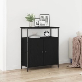 Buffet vidaXL Preto Carvalho 70x30x80 cm Madeira de engenharia