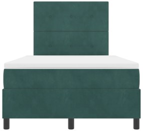 Cama Box Spring com Colchão vidaXL Verde Escuro 120x200 cm Veludo