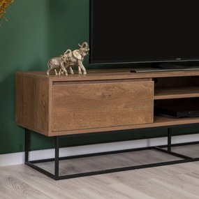 Conjunto de Mobiliário de Sala Laxus – Nogueira/Preto – TV: 180x50x40