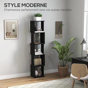 Estante de design moderno com 5 prateleiras 33 x 28 x 161 cm– Arrumação prática para casa ou escritório, preta