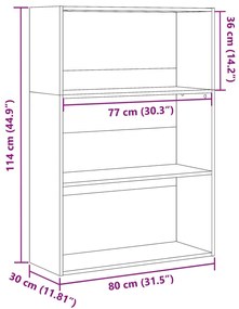 Estante 80x30x114 cm derivados de madeira carvalho fumado