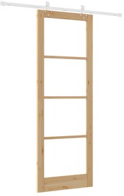 Conjunto de Porta de Correr com Hardware vidaXL 83x232 cm Madeira Sóli