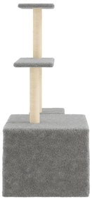 Árvore p/ gatos c/ postes arranhadores sisal 110 cm cinza-claro