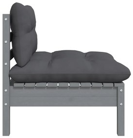 5 pcs conjunto lounge de jardim c/ almofadões pinho maciço