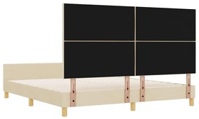 Cama de tecido creme vidaXL 180x200 cm