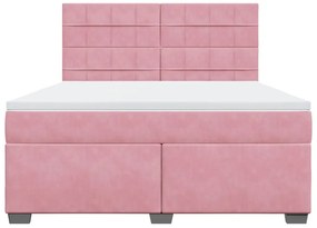 Cama com molas/colchão 180x200 cm veludo rosa