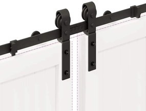 Kit de ferragens para porta deslizante 400 cm aço preto