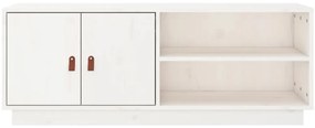 Móvel de TV 105x34x40 cm madeira de pinho maciça branco