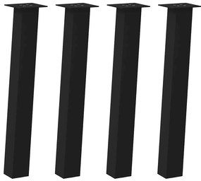 Pés de mesa de console 4 peças, preto, 72 cm, aço