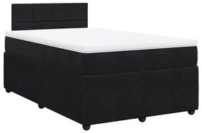 Cama boxspring com colchão 120x190 cm veludo preto