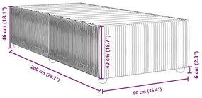 Estrutura de cama sem colchão 90x200 cm tecido cinzento-escuro