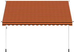 Toldo retrátil manual 350 cm laranja e castanho