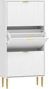 HOMCOM Sapateira Estreita Sapateira para Entrada com Prateleiras Ajustáveis para 18 Pares de Sapatos 60x24x128 cm Branco | Aosom Portugal