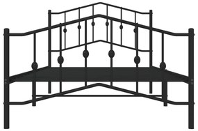 Estrutura de cama com cabeceira e pés 107x203 cm metal preto