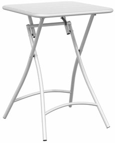 Mesa de Jardim Dobrável Branca 55x55x73 cm Aço
