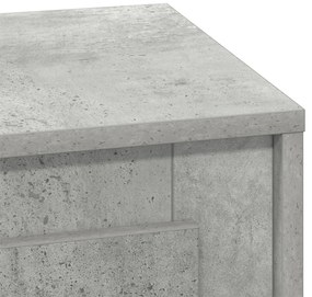 Cômodas de Cabeceira com Luzes LED 2 pcs Cinza Concreto 44x34,5x45 cm