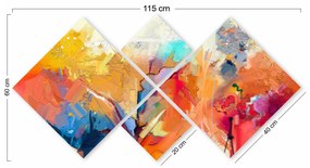 Quadro Decorativo MDF 4MDF1040210842 – Multicolor – 40 x 40 cm (2 Peça