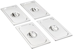 Tampas para recipientes comida GN 1/3 4 pcs aço inoxidável