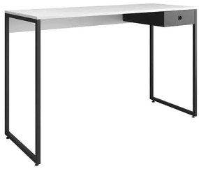 Mesa de estudo TOKYO, metal preto, MDP branco, 1 gaveta, 120 x 45 cms