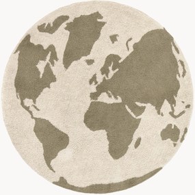 Tapete redondo para crianças artesanal Back To School, lavável