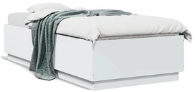 Estrutura cama c/ luzes LED 100x200 cm derivados madeira branco