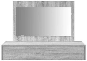 Mesa de Maquilhagem Suspensa Cinza Sonoma 100x40x70 cm