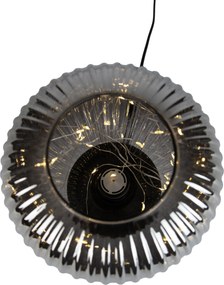 Candeeiro de mesa Art Déco preto com vidro fumê incluindo cabo de luz E27 - Karel