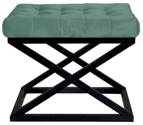 Pouffe Capraz – Preto e Verde – 50 x 42 x 40 cm