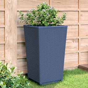Vasos/floreiras 2 pcs 32,5x32,5x57 cm PP cinzento azul