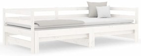 Sofá-cama com gavetão 80x200 cm madeira de pinho maciça branco