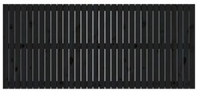 Cabeceira de parede 204x3x90 cm madeira de pinho maciça preto