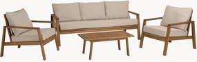 Conjunto lounge de jardim em madeira de acácia Vick, conjunto de 4