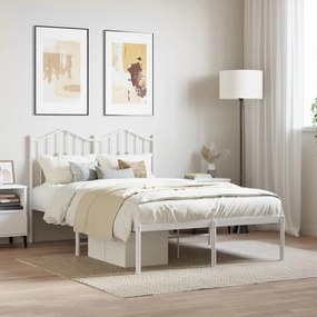 vidaXL Estrutura de cama com cabeceira 120x200 cm metal branco