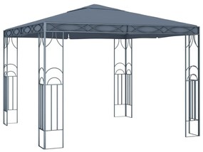 Gazebo com cordões de luzes LED 300x300 cm antracite