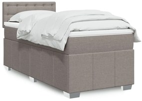 Cama com molas/colchão 90x200 cm tecido castanho-acinzentado