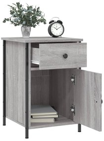 Mesa de cabeceira 40x42x60 cm derivados madeira cinzento sonoma