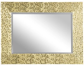 Espelho de Parede 80x60cm Espelho Decorativo com 4 Ganchos e Estrutura de Mosaico 3D Estilo Moderno para Sala de Estar Dormitório Sala de Jantar Entrada Dourado